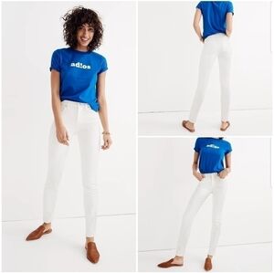 NWT Madewell 9" High-Rise Skinny Jeans in Pure White, Size 24